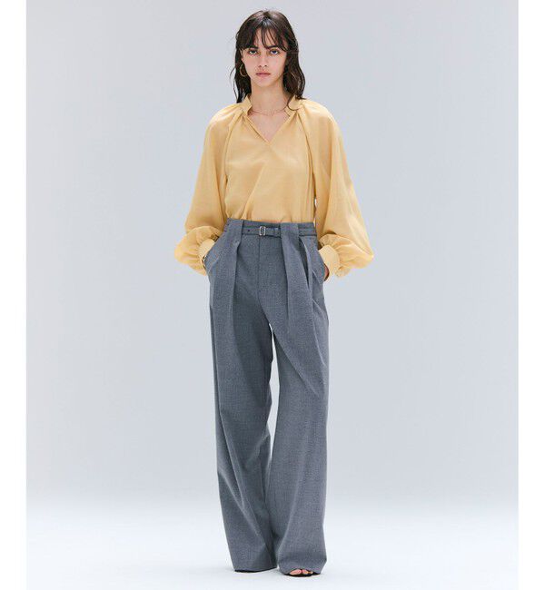 BEIGE,「【セットアップ対応・洗える・Precious 10月号掲載】ZEPHYR / ウールライクタックベルトワイドパンツ」|その他|