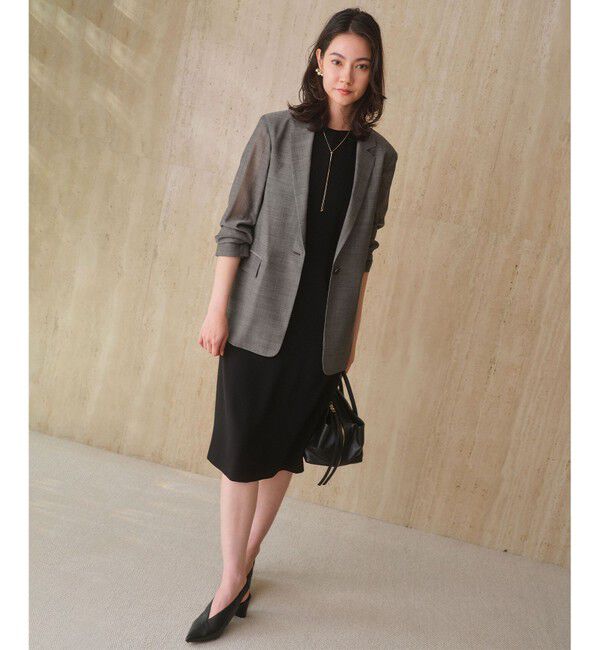 BEIGE,「【Lsize・セットアップ対応】CINDY / 配色ライン クルーネックドレス」|ワンピース|