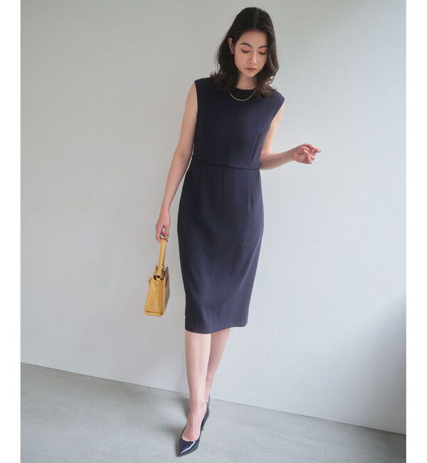 BEIGE,「【Lsize・セットアップ対応】CINDY / 配色ライン クルーネックドレス」|ワンピース|