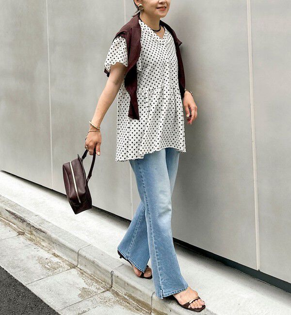 Rie Miller「《5サイズ展開》【RM denim】センタープレス裾デザインデニム」|デニム|