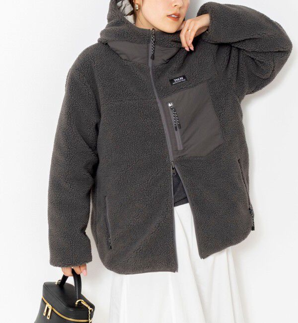 NOLLEY'S「【WEB＆一部店舗限定色アイテム】【TAION/タイオン】ボア&times;ダウンフーミドル丈ダウン(リバーシブル)」|ダウン|ライトグレー