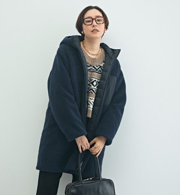 NOLLEY'S「【WEB＆一部店舗限定色アイテム】【TAION/タイオン】ボア&times;ダウンフードロング(リバーシブル)」|ダウン|