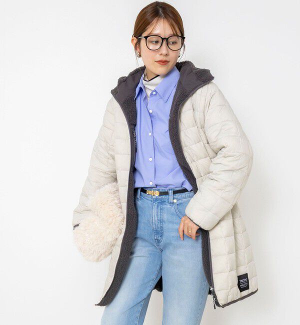 NOLLEY'S「【WEB＆一部店舗限定色アイテム】【TAION/タイオン】ボア&times;ダウンフードロング(リバーシブル)」|ダウン|