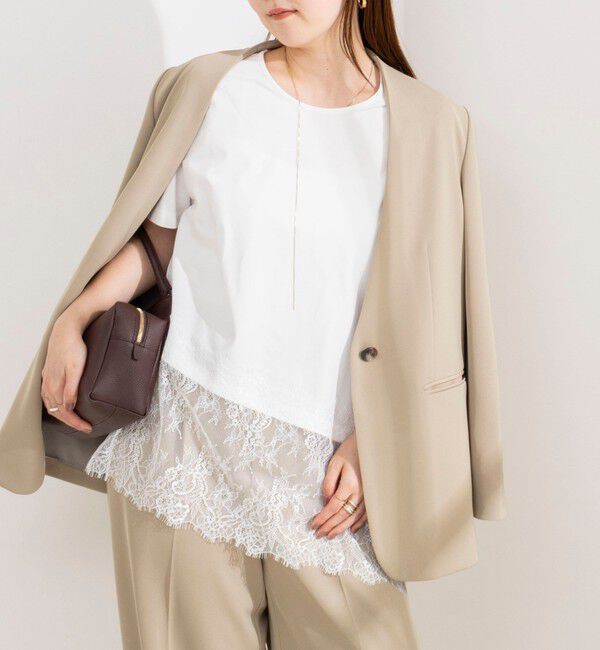 NOLLEY'S sophi「【BECシリーズ】ウォッシャブル裾レースイレヘムＴシャツ」|Tシャツ・カットソー|
