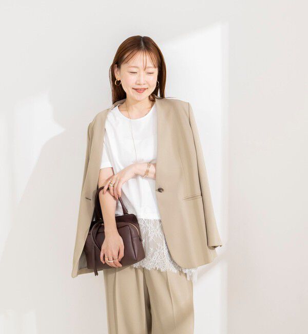 NOLLEY'S sophi「【BECシリーズ】ウォッシャブル裾レースイレヘムＴシャツ」|Tシャツ・カットソー|