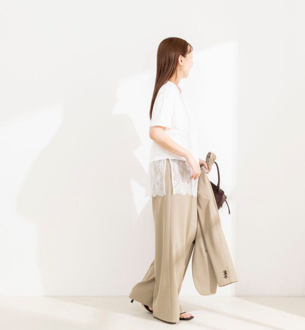 NOLLEY'S sophi「【BECシリーズ】ウォッシャブル裾レースイレヘムＴシャツ」|Tシャツ・カットソー|