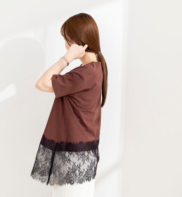 NOLLEY'S sophi「【BECシリーズ】ウォッシャブル裾レースイレヘムＴシャツ」|Tシャツ・カットソー|
