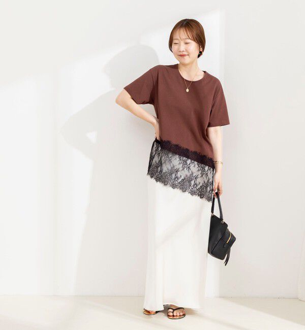 NOLLEY'S sophi「【BECシリーズ】ウォッシャブル裾レースイレヘムＴシャツ」|Tシャツ・カットソー|