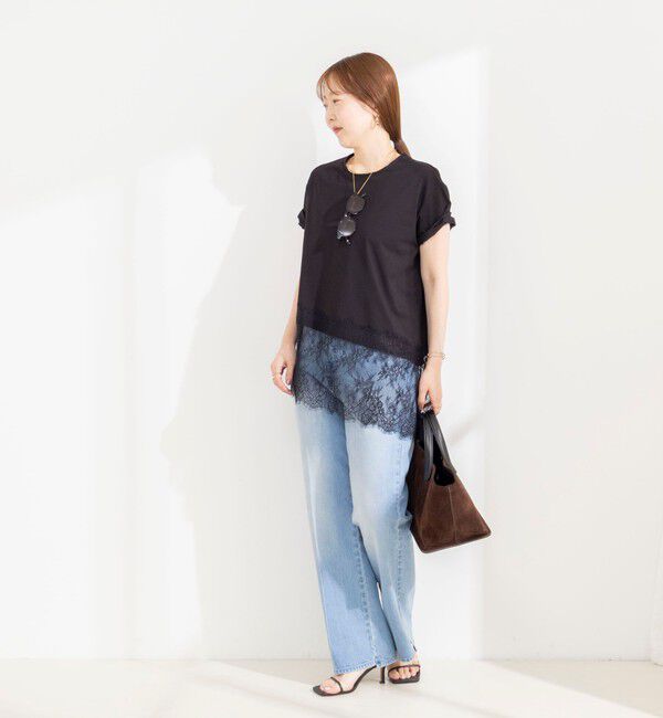 NOLLEY'S sophi「【BECシリーズ】ウォッシャブル裾レースイレヘムＴシャツ」|Tシャツ・カットソー|