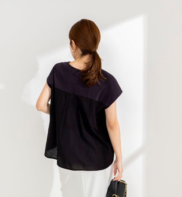 NOLLEY'S「ウォッシャブル布帛切り替えプルオーバー」|Tシャツ・カットソー|
