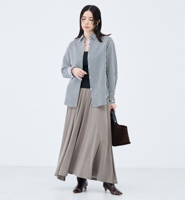NOLLEY'S sophi「【WEB限定】《セットアップ対応》ウォッシャブルフィブリルテレコフレアーマキシスカート」|スカート|