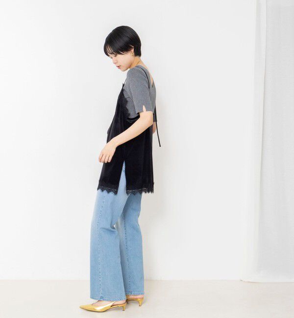 NOLLEY'S sophi「ウォッシャブルベロアレーストリミングキャミ」|キャミソール|