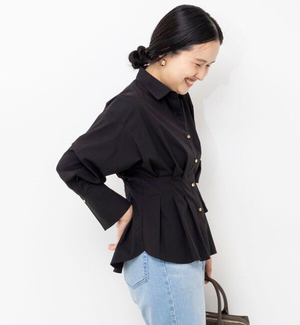 NOLLEY'S sophi「【一部WEB限定カラー】ウォッシャブルウエストタックストレッチシャツ」|シャツ・ブラウス|