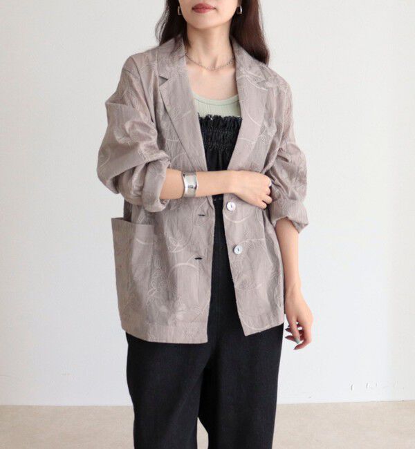 fredy emue「【MADE IN INDIA】シアー刺繍ジャケット」|テーラードジャケット|
