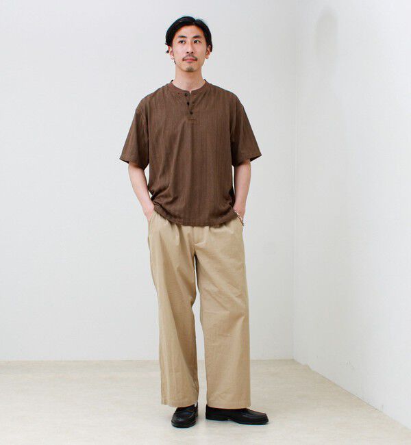 GLOSTER「シアージャガード ヘンリーネックTシャツ」|Tシャツ・カットソー|
