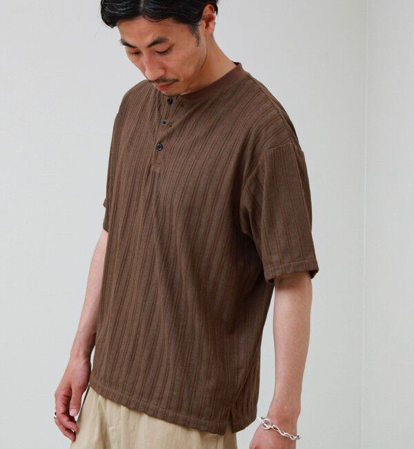 GLOSTER「シアージャガード ヘンリーネックTシャツ」|Tシャツ・カットソー|