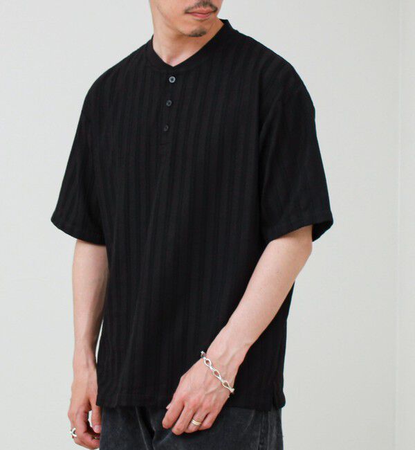 GLOSTER「シアージャガード ヘンリーネックTシャツ」|Tシャツ・カットソー|