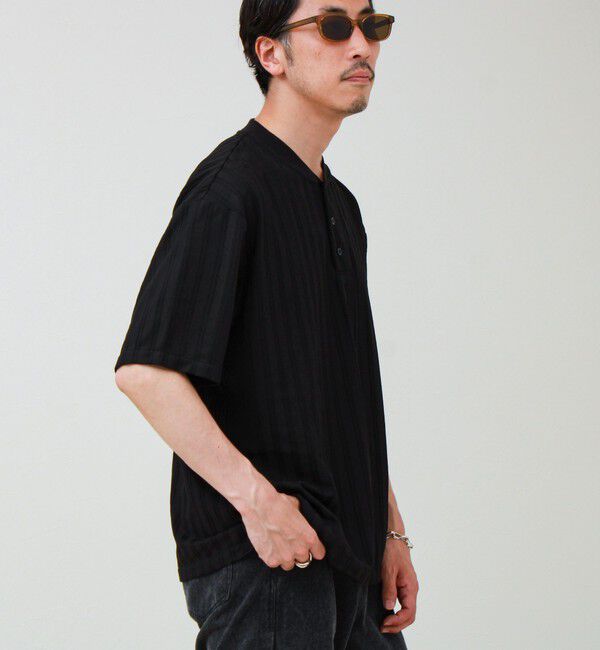 GLOSTER「シアージャガード ヘンリーネックTシャツ」|Tシャツ・カットソー|