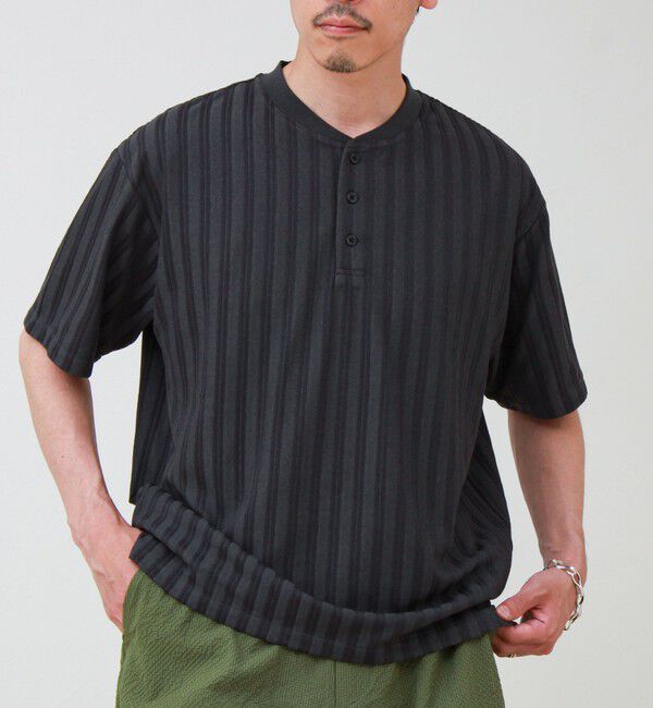 GLOSTER「シアージャガード ヘンリーネックTシャツ」|Tシャツ・カットソー|