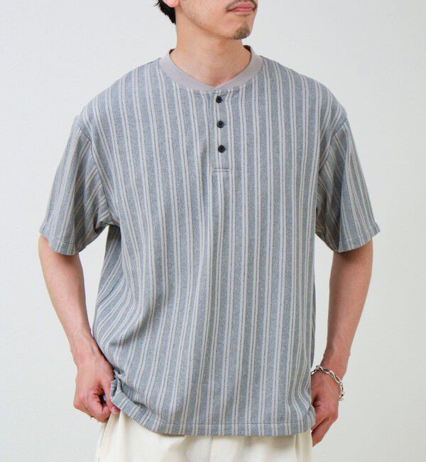GLOSTER「シアージャガード ヘンリーネックTシャツ」|Tシャツ・カットソー|