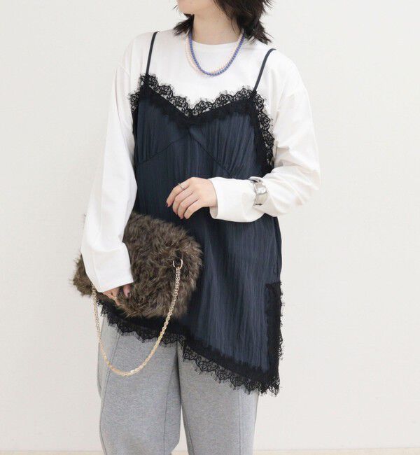 fredy emue「レースキャミコンビロンＴシャツ」|Tシャツ・カットソー|
