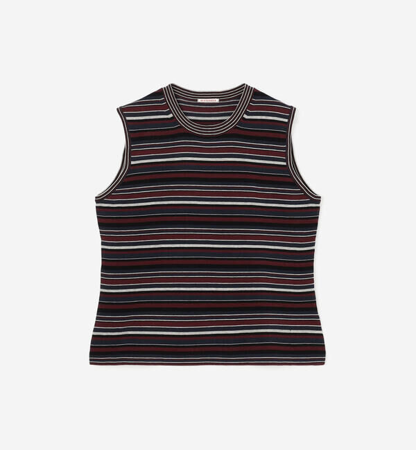  「RYE TENDER |〈別注〉ボーダー ノースリーブニット WOMEN」|ニット・セーター|BROWN系1