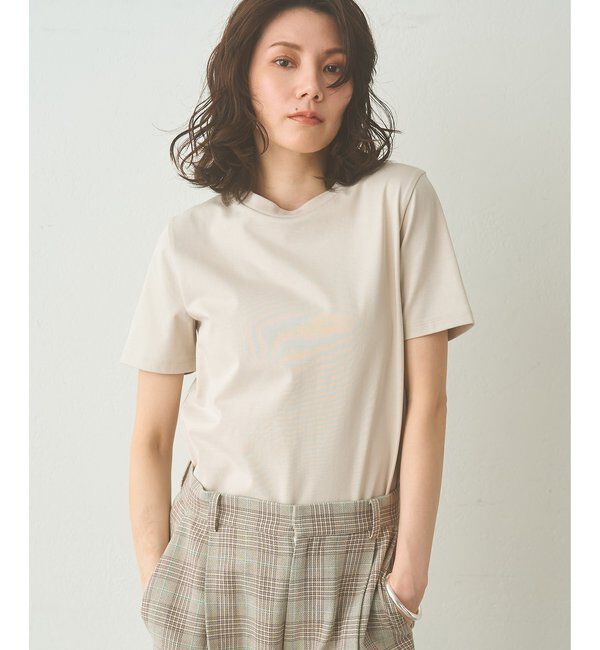  「《大人のための上質なTシャツ》スビンコットンTシャツ」|Tシャツ・カットソー|ベージュ