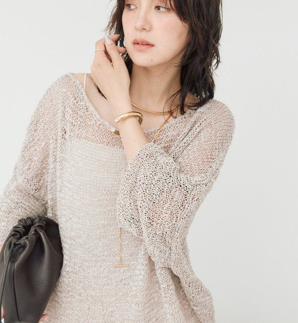  「【5色展開】テープヤーンボートネックニット」|ニット・セーター|
