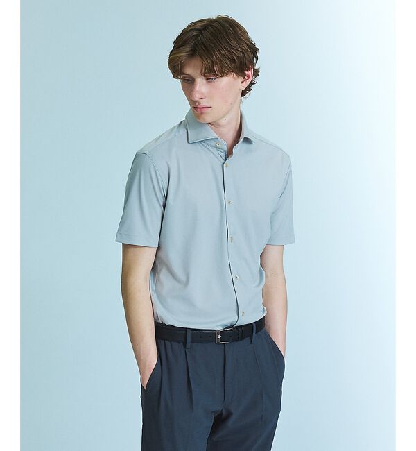ABAHOUSE「【接触冷感】アイスピケ ストレッチ 半袖シャツ / FLEX SHIRTS」|シャツ・ブラウス|