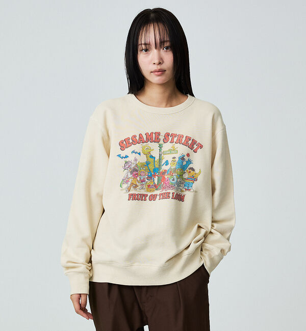 ABAHOUSE「【FRUIT OF THE LOOM】ロングスリーブ甘編み裏毛1/スウェット【W」|スウェット・ジャージ|