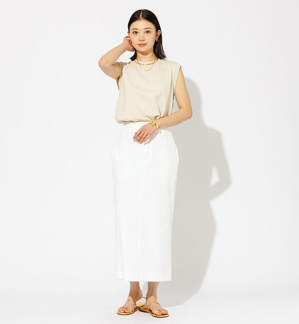 Rouge vif「【JEMORGAN/ジェーイーモーガン】クルーネックノースリーブカットソー/天竺」|Tシャツ・カットソー|