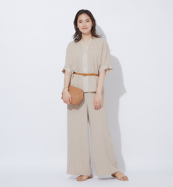 qualite「【セットアップ対応】ドレープワイドストレートパンツ」|その他|