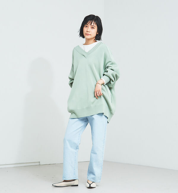 qualite「【WEB・一部店舗限定】片畔2WAYニットプルオーバー」|カーディガン|