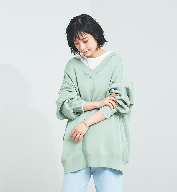 qualite「【WEB・一部店舗限定】片畔2WAYニットプルオーバー」|カーディガン|