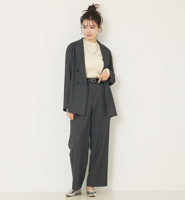 abahouse mavie「【セットアップ対応】グレンチェックセミワイドパンツ」|その他|