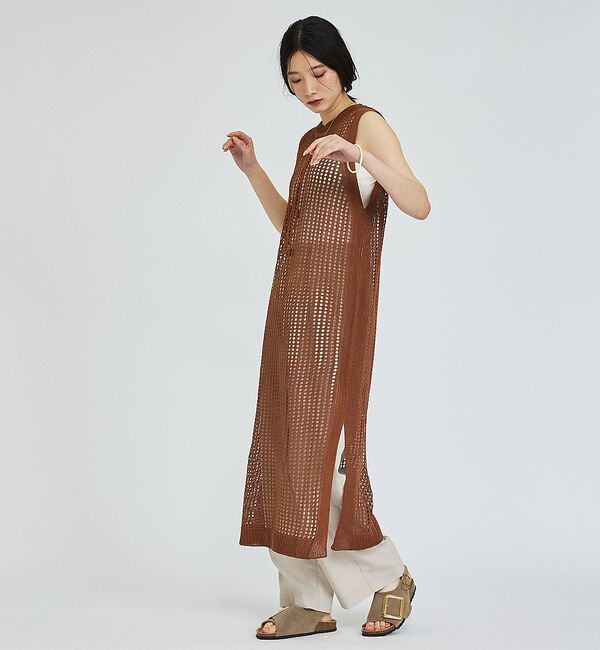 abahouse mavie「【レイヤード】メッシュニットワンピース」|ワンピース|