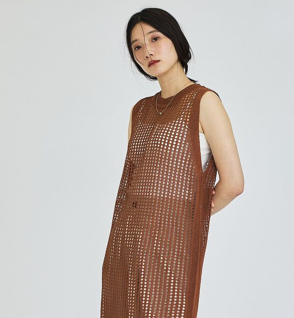 abahouse mavie「【レイヤード】メッシュニットワンピース」|ワンピース|