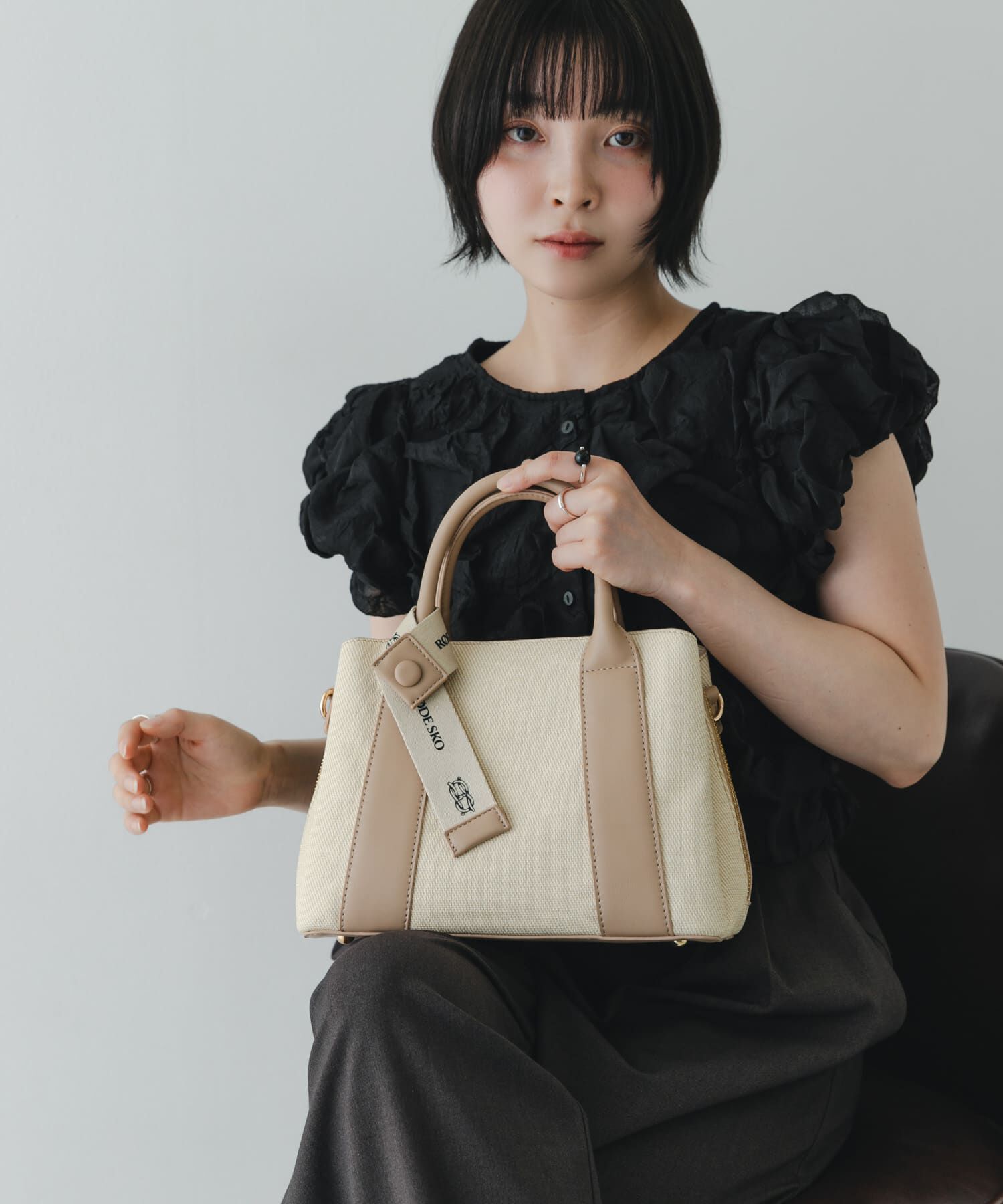 RODE SKO「『Mサイズ』ロゴリボン付2WAYハンドバッグ」|ハンドバッグ|