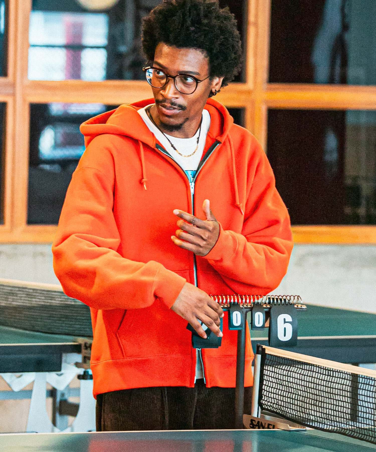 URBAN RESEARCH「LOGIC ONE SWEAT ZIP PARKA」|パーカー|オレンジ