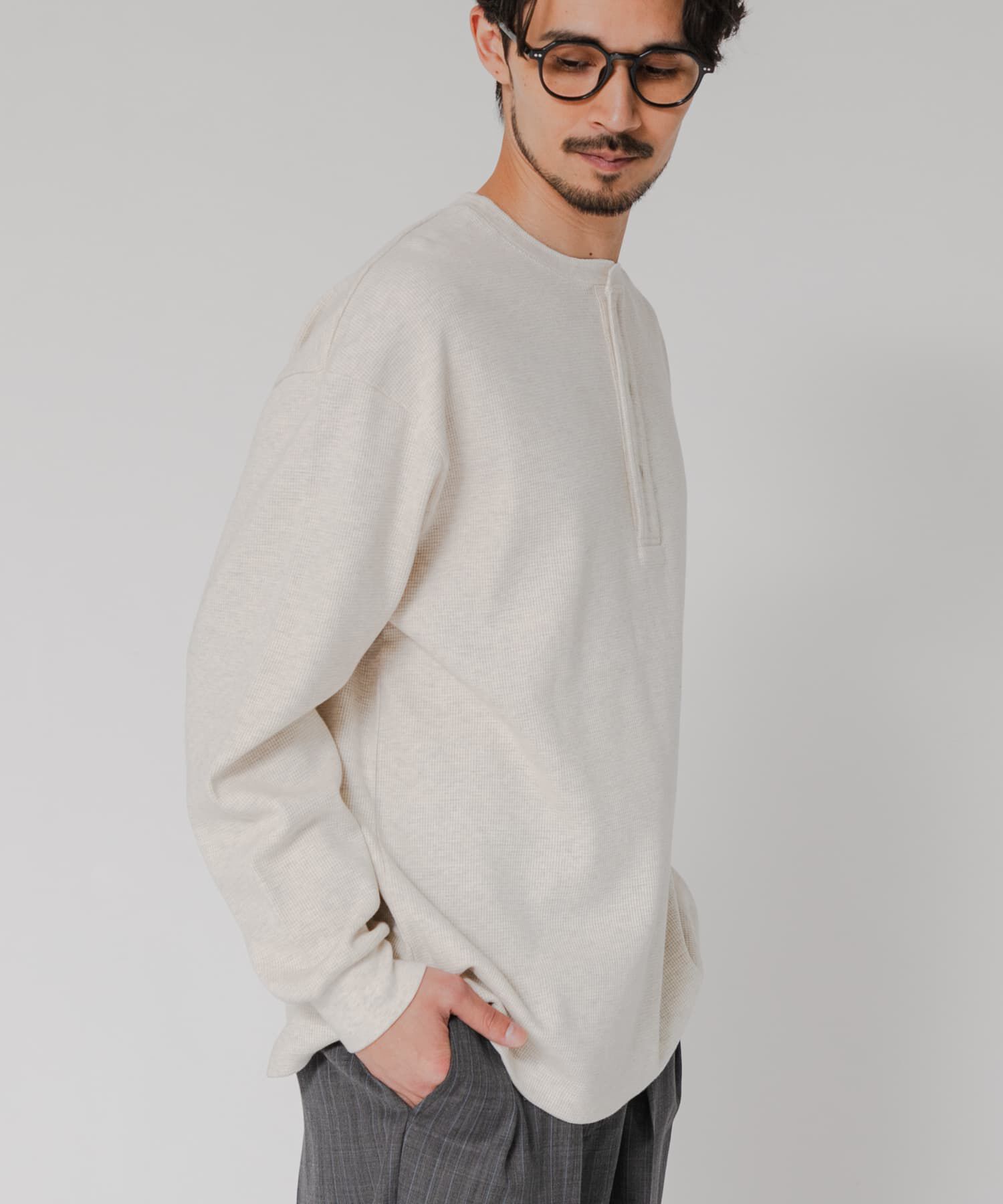 URBAN RESEARCH「『UR TECH』度詰めワッフルヘンリーロングスリーブ」|Tシャツ・カットソー|