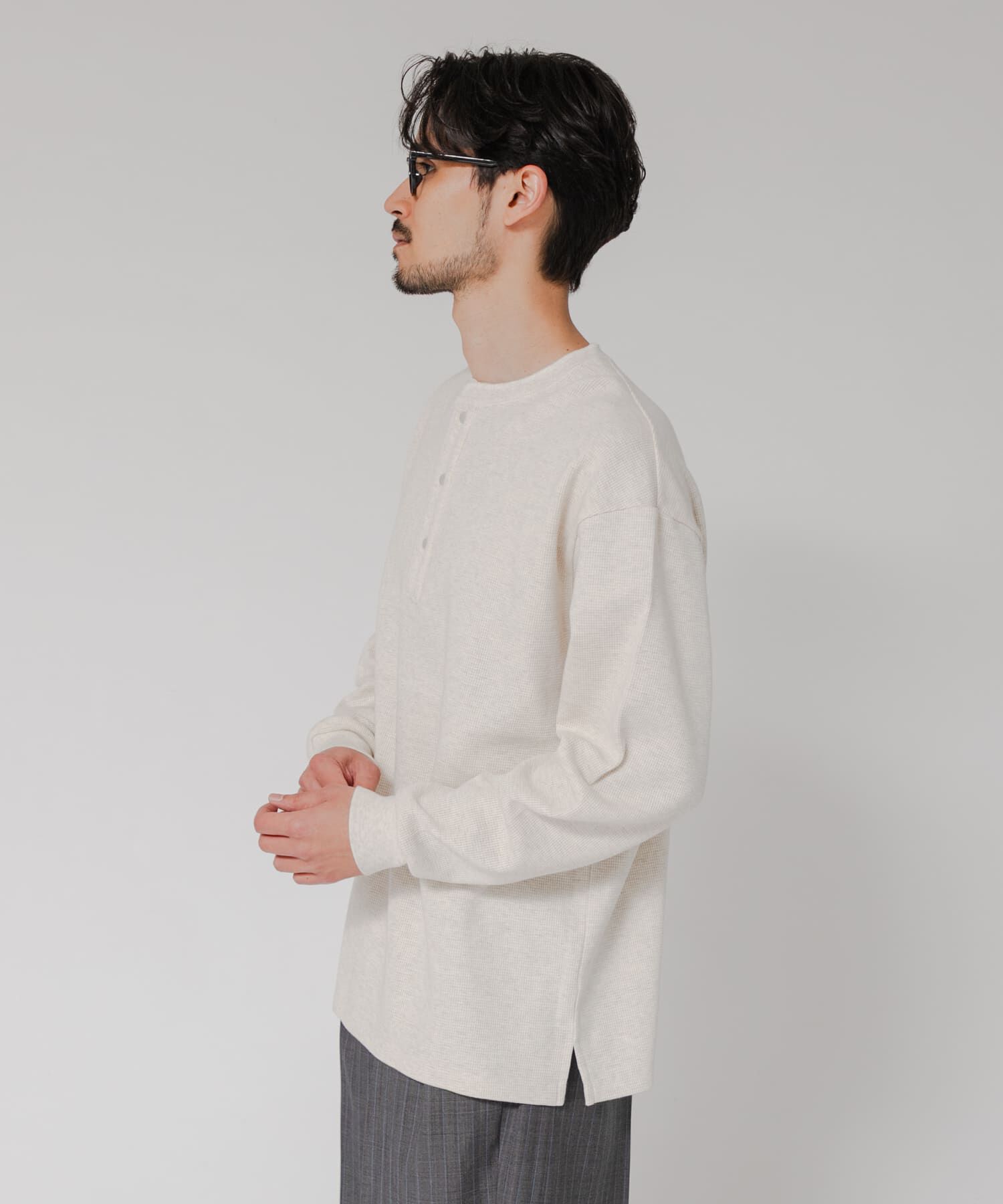 URBAN RESEARCH「『UR TECH』度詰めワッフルヘンリーロングスリーブ」|Tシャツ・カットソー|