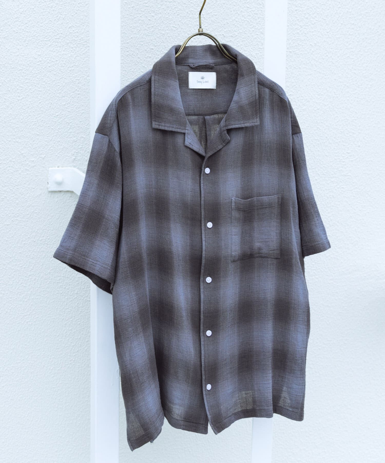 Sonny Label 「オーバーダイチェックショートスリーブシャツ」|シャツ・ブラウス|ブルー系その他