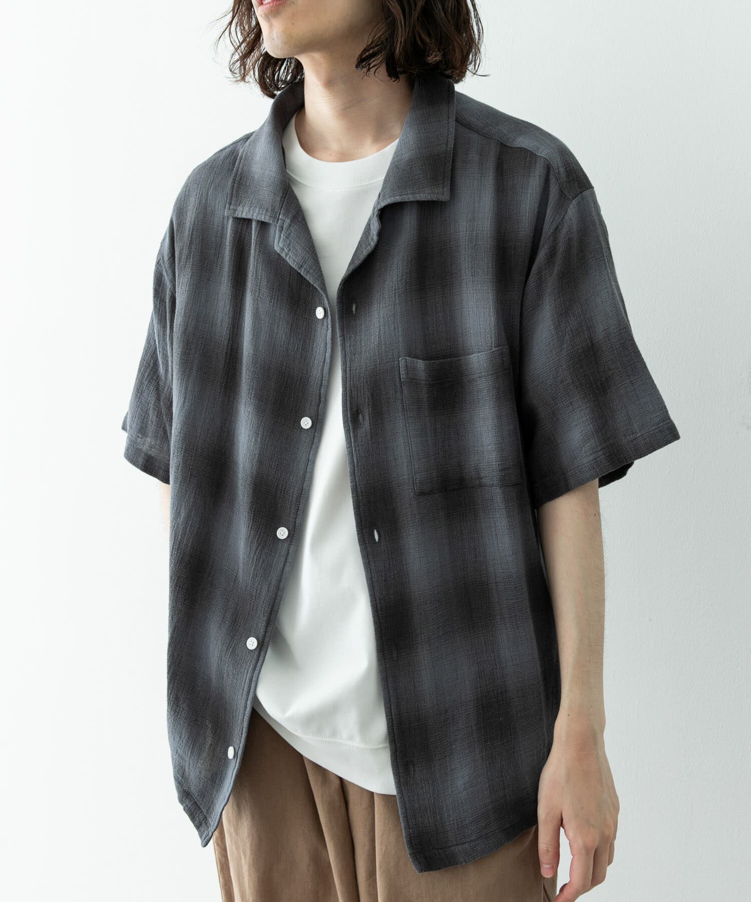 Sonny Label 「オーバーダイチェックショートスリーブシャツ」|シャツ・ブラウス|