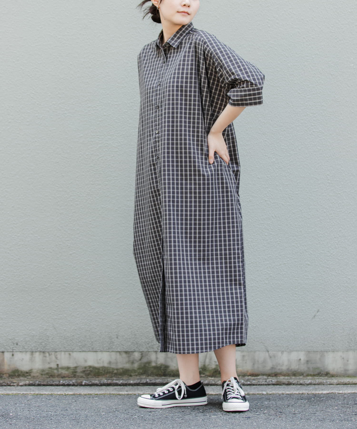 URBAN RESEARCH DOORS「FORK&SPOON　ワイドシルエットシャツワンピース」|ワンピース|