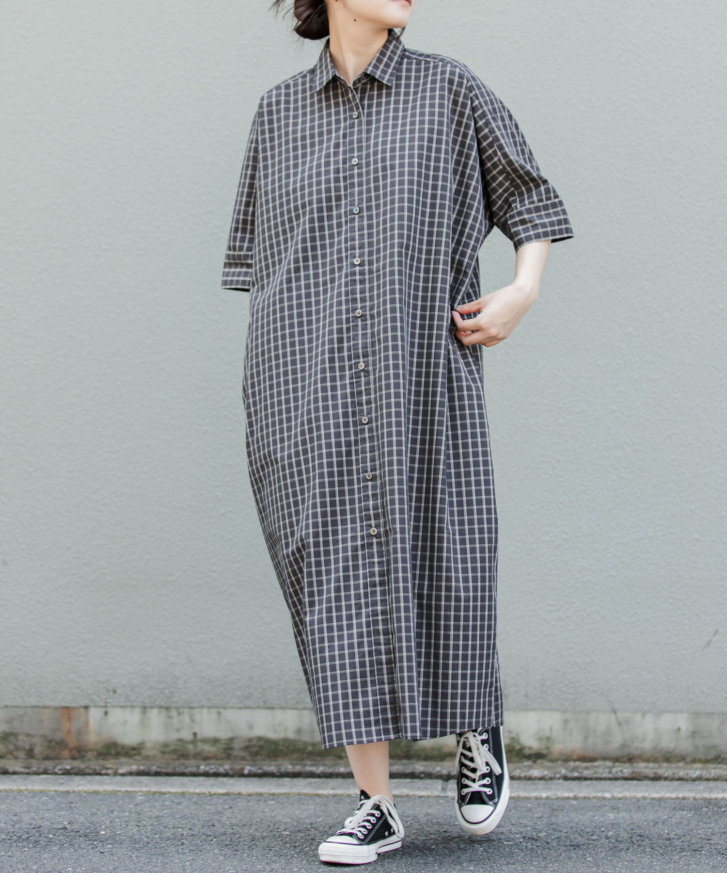 URBAN RESEARCH DOORS「FORK&SPOON　ワイドシルエットシャツワンピース」|ワンピース|
