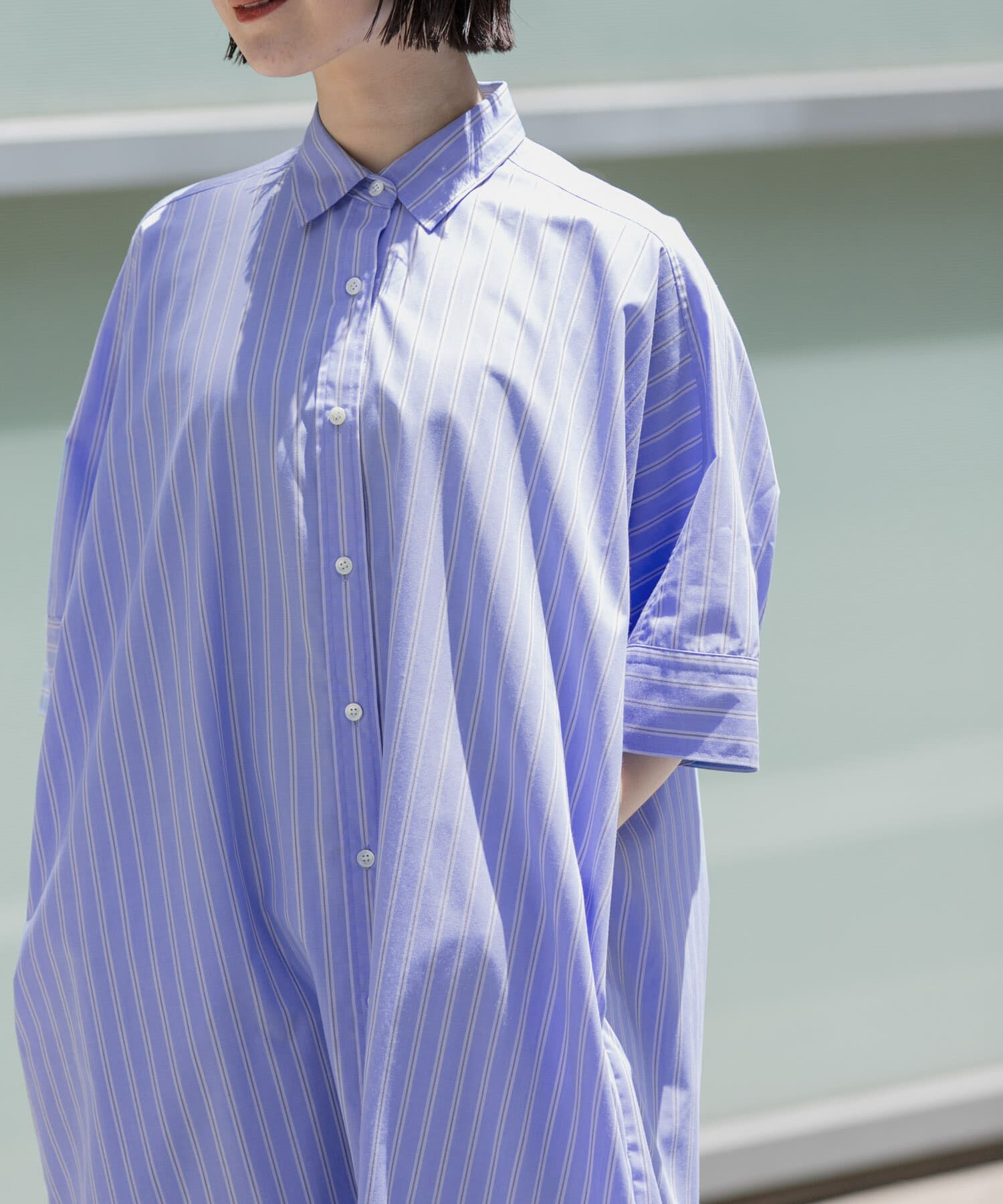 URBAN RESEARCH DOORS「FORK&SPOON　ワイドシルエットシャツワンピース」|ワンピース|