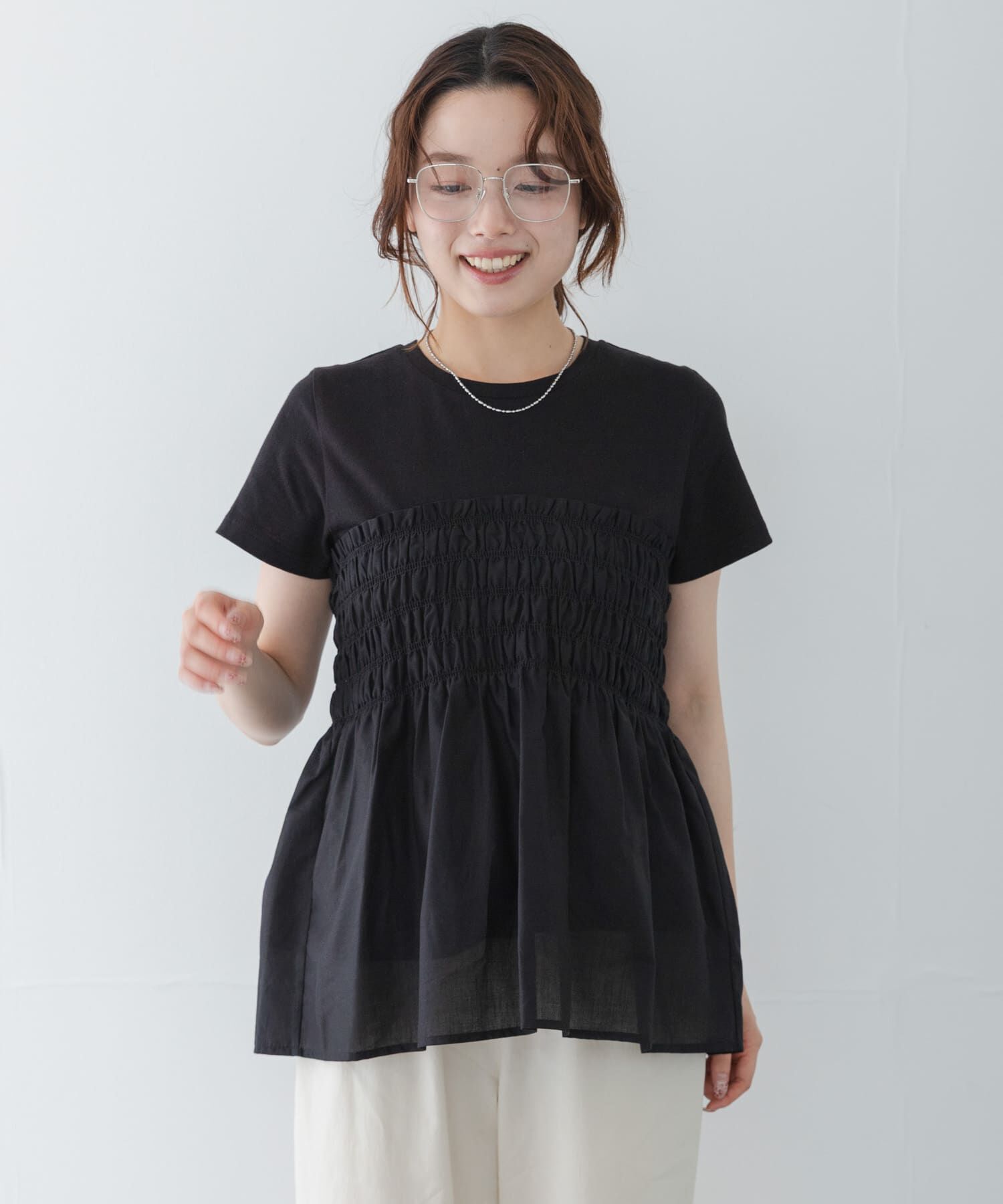 Sonny Label 「シャーリングビスチェコンビプルオーバー」|Tシャツ・カットソー|