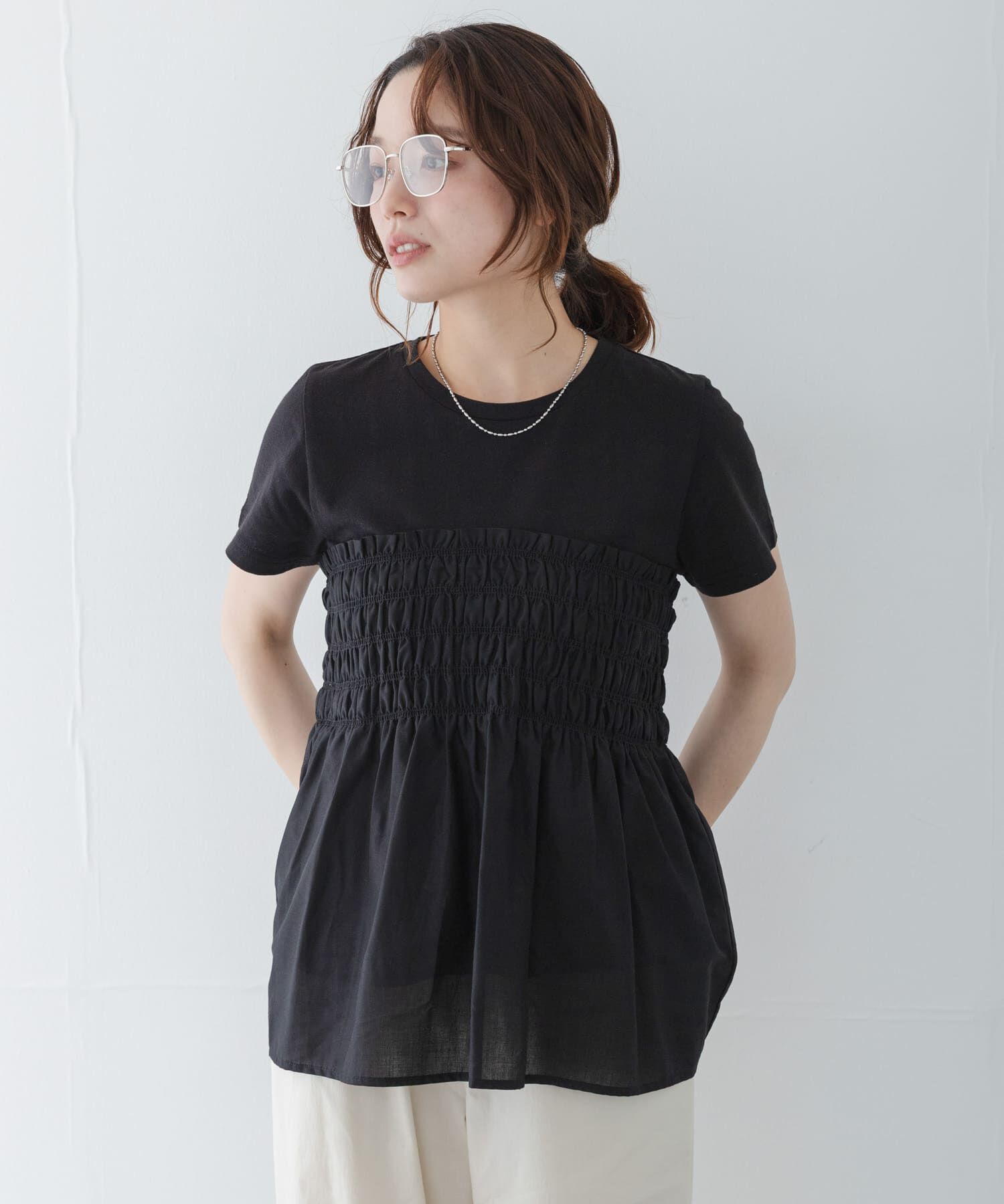 Sonny Label 「シャーリングビスチェコンビプルオーバー」|Tシャツ・カットソー|