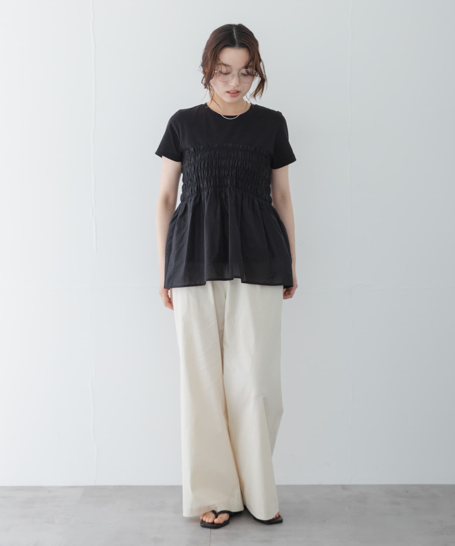 Sonny Label 「シャーリングビスチェコンビプルオーバー」|Tシャツ・カットソー|