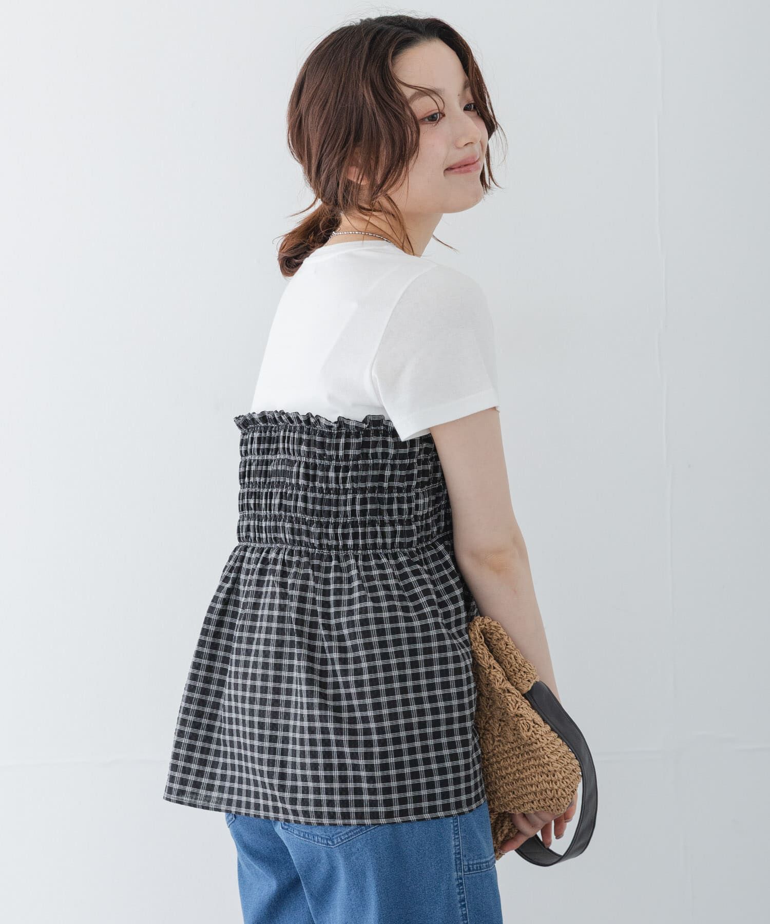 Sonny Label 「シャーリングビスチェコンビプルオーバー」|Tシャツ・カットソー|